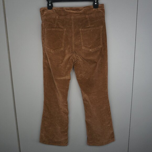 New Free People in My Feelings Velvet Crop Slim Flare Pants in Chocolate sz S - Picture 10 of 16